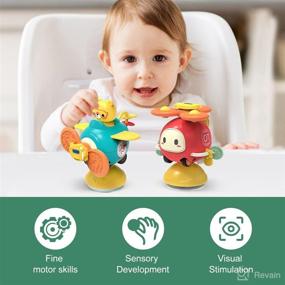 img 2 attached to Bear-themed BAKAM 3 in 1 High Chair Toys: Suction, Bath & Sensory Toys for Babies - Ideal Newborn Baby Gift for Boys and Girls
