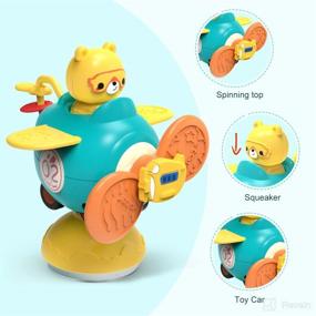 img 3 attached to Bear-themed BAKAM 3 in 1 High Chair Toys: Suction, Bath & Sensory Toys for Babies - Ideal Newborn Baby Gift for Boys and Girls