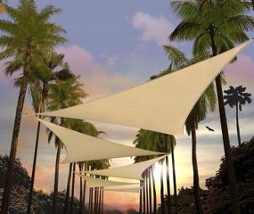 img 4 attached to Amgo 8X8X8 Beige Triangle Sun Shade Sail - Commercial Grade UV Resistant Canopy For Outdoor Patio And Carport