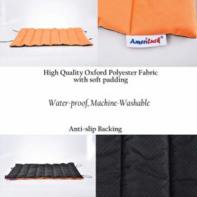 img 3 attached to Large Orange Portable Dog Pad By AmeriLuck - Anti-Slip, Waterproof, Easy-Carry Travel Pet Mat That'S Machine Washable