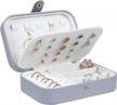 versatile and chic: the misaya travel jewelry box - a must-have for on-the-go style and convenience in gray logo
