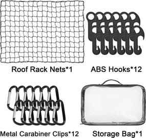 img 3 attached to 🚚 SEO-Optimized Roof Rack Cargo Net for Cars & SUVs - Expandable from 3' x 4' to 6' x 8' - Small Truck Bed Cargo Net with 12 Metal Carabiners for Securely Holding Various Loads