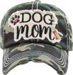 women's embroidered vintage "dog mom" hat - best outdoor apparel for sun protection! logo