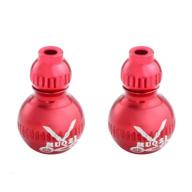 2pcs mtb road bicycle brake derailleur shifter cable end caps bike cable tip cap blue/glod/red (red) logo