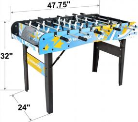 img 3 attached to Folding Foosball Table 4' Compact Soccer/Football Game Table - Preassembled, Easy Assembly & Storage