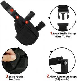 img 2 attached to BOROLA Adjustable Tactical Leg Holster Compatible For Nerf Elite Series Blaster(Black)
