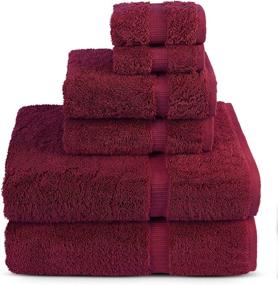 img 4 attached to 100% Cotton Turkish Luxury Towel Set - Super Soft 2-Piece Bath, Hand & Washcloth Sets