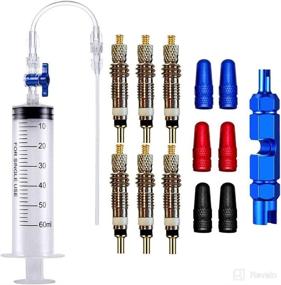 img 4 attached to 🚴 Flying Tiger Cycling Tubeless Tire Sealant Syringe Kit with Switch, Presta Valve Core Removal Tool, and Stans No Tubes Sealant Compatibility