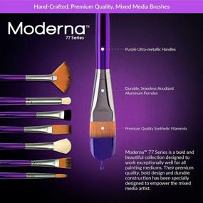img 2 attached to Upgrade Your Painting Skills With Royal & Langnickel'S 5-Piece Moderna Brush Set; Perfect For All Mediums And Includes Wash, Angular, Filbert, Shader And Spotter Brushes.