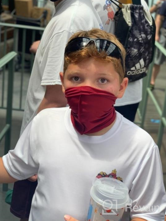 img 1 attached to 🧣 Anti Dust Kids Neck Gaiter Bandana Face Mouth Cover Scarf Balaclava review by Brian Cueto