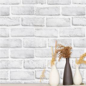 img 4 attached to Bofeifs White Brick Wallpaper Peel And Stick Wallpaper Faux Brick Wall Paper Self-Adhesive Decorate Wall For Refurbishing Room Dormitory Furniture 17.7 X 78.7 Inches