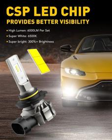 img 3 attached to 🚘 AUXITO 9145 LED Fog Light Bulbs - 6000LM 6500K Cool White Light, Enhanced Brightness H10 9140 9045 9040 LED Fog Lights, with Advanced CSP LED Chips, DRL Replacement for Cars - Pack of 2