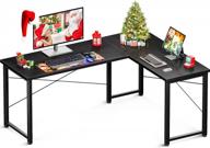 coleshome 61" l-shaped computer desk for home office gaming writing workstation, space-saving corner desk with easy assembly логотип