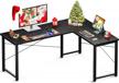 coleshome 61" l-shaped computer desk for home office gaming writing workstation, space-saving corner desk with easy assembly logo