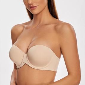 img 2 attached to Stay Put And Lift Up: MELENECA Women'S Padded Underwire Strapless Push Up Bras