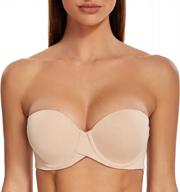 stay put and lift up: meleneca women's padded underwire strapless push up bras logo