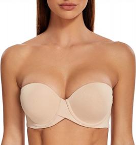 img 4 attached to Stay Put And Lift Up: MELENECA Women'S Padded Underwire Strapless Push Up Bras