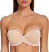 stay put and lift up: meleneca women's padded underwire strapless push up bras logo