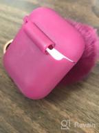 img 1 attached to AirPods 3 Case Cover 2021 Version Soft Silicone Fur Ball Keychain Girls Women Shockproof Protective Visible Front LED Wine Red review by Sameer Hilton