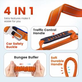 img 2 attached to IOKHEIRA 6Ft /4Ft Dog Leash Rope With Comfortable Padded Handle And Highly Reflective Threads For Medium & Large Dogs,4-In-1 Multifunctional Dog Leashes With Car Seat Belt For Training (Orange)