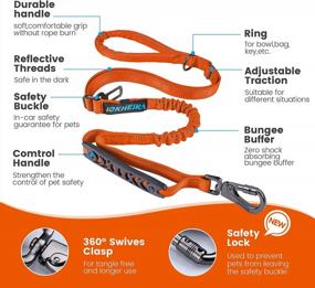img 3 attached to IOKHEIRA 6Ft /4Ft Dog Leash Rope With Comfortable Padded Handle And Highly Reflective Threads For Medium & Large Dogs,4-In-1 Multifunctional Dog Leashes With Car Seat Belt For Training (Orange)