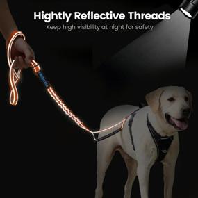 img 1 attached to IOKHEIRA 6Ft /4Ft Dog Leash Rope With Comfortable Padded Handle And Highly Reflective Threads For Medium & Large Dogs,4-In-1 Multifunctional Dog Leashes With Car Seat Belt For Training (Orange)