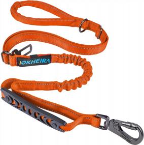 img 4 attached to IOKHEIRA 6Ft /4Ft Dog Leash Rope With Comfortable Padded Handle And Highly Reflective Threads For Medium & Large Dogs,4-In-1 Multifunctional Dog Leashes With Car Seat Belt For Training (Orange)