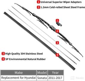 img 2 attached to 🚗 HYUNDAI ELANTRA Windshield Wiper Blades - 28"+14" Replacement - 2011-2016 Vehicles - OTUAYAUTO Aftermarket