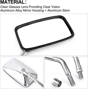 img 2 attached to 🔍 Surpassme 10MM Chrome Motorcycle Mirrors: Sleek Silver Rectangle Rearview Mirrors