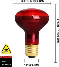 img 3 attached to 🔥 2 Pack - 100W Infrared Bulb UVA Basking Spot Heat Lamp for Reptile and Amphibian - Ideal for Bearded Dragon, Lizard, Tortoise, Snake & Chameleon - Reptile Red Light Bulb