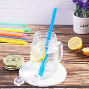 img 1 attached to 100 Pcs Jumbo Colorful Disposable Wide-Mouthed Smoothie Straws - Large Size.