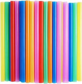 img 4 attached to 100 Pcs Jumbo Colorful Disposable Wide-Mouthed Smoothie Straws - Large Size.
