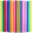 100 pcs jumbo colorful disposable wide-mouthed smoothie straws - large size. logo