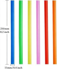 img 3 attached to 100 шт. Jumbo Colorful Одноразовые соломинки для смузи с широкой горловиной - Большой размер.