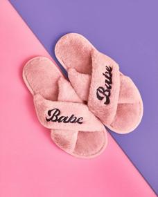 img 3 attached to Pink Fur Bachelorette Party Slippers - Xo, Fetti Babe - Ideal As Wedding Day Sandals Or Bridesmaid Gifts: Perfect Bridal Shower Party Favors