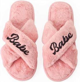 img 4 attached to Pink Fur Bachelorette Party Slippers - Xo, Fetti Babe - Ideal As Wedding Day Sandals Or Bridesmaid Gifts: Perfect Bridal Shower Party Favors