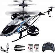 high performance rc helicopter with altitude hold, one key operation, 4 channels, stabilizing gyro and variable speeds - led lights ideal for kids logo
