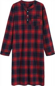 img 4 attached to Latuza Cotton Flannel Nightshirt Blackgreen Men's Clothing