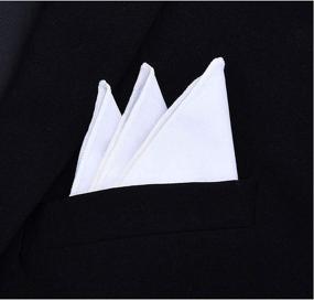 img 3 attached to Cotton Pocket Square Solid Handkerchief Men's Accessories better for Handkerchiefs