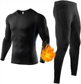 img 4 attached to Stay Warm This Winter With Men'S Thermal Underwear Set - Perfect For Skiing And Running