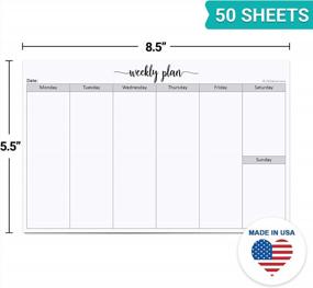 img 3 attached to Organize Your Week With Ease: 321Done Landscape Weekly Planning Notepad (50 Sheets, 8.5" X 5.5") - Horizontal Day-By-Day Paper Pad For Easy Planner Tracking - Simple Script Design, Made In USA
