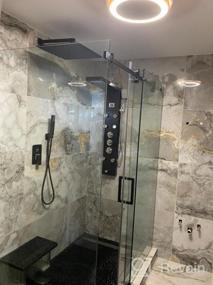 img 6 attached to Stainless Steel Shower Tower With LED Rainfall & Waterfall Shower Head, 7 Multi-Functional Body Jets, Bidet Sprayer & Brushed Nickel Finish - Ideal For Massage & Rain Shower Experience