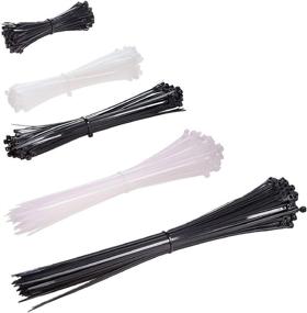 img 4 attached to 🔗 500pcs Combo Pack: Heavy Duty Zip Ties - Self-Locking Nylon Plastic Ties in Black & White (4+6+8+10+12 Inch)