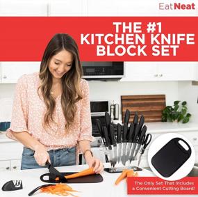 img 3 attached to Upgrade Your Kitchen With EatNeat'S Deluxe 18 Piece All Black Knife Set And Cutting Board