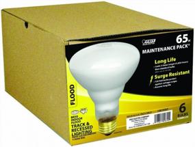 img 1 attached to Feit Electric 65-Watt BR30 Indoor Flood Light, White, 6 Pack - Enhanced Illumination for any Space
