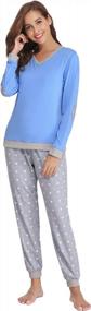 img 4 attached to Comfy And Cozy: Aiboria'S Long Sleeve Cotton Pajama Set For Women