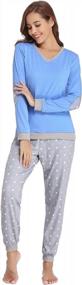 img 3 attached to Comfy And Cozy: Aiboria'S Long Sleeve Cotton Pajama Set For Women