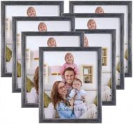 8x10 picture frame antique silver 7 pack - giftgarden, 8” by 10” distressed silver photo frames rustic for wall or tabletop логотип