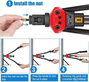 img 1 attached to 🔧 Efficient 16" TWT Rivet Nut Tool with 13 Mandrels: M3 M4 M5, M6 M8 M10 M12, 8-32, 10-24, 1/4-20, 5/16-18, 3/8-16, 1/2-13 +125 Rivets Nuts