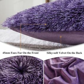 img 1 attached to Add A Touch Of Cozy Luxury With XeGe'S Shaggy Fluffy Faux Fur Pillow Covers In Gorgeous Purple Ombre - Perfect For Bed, Couch Or Living Room Decor